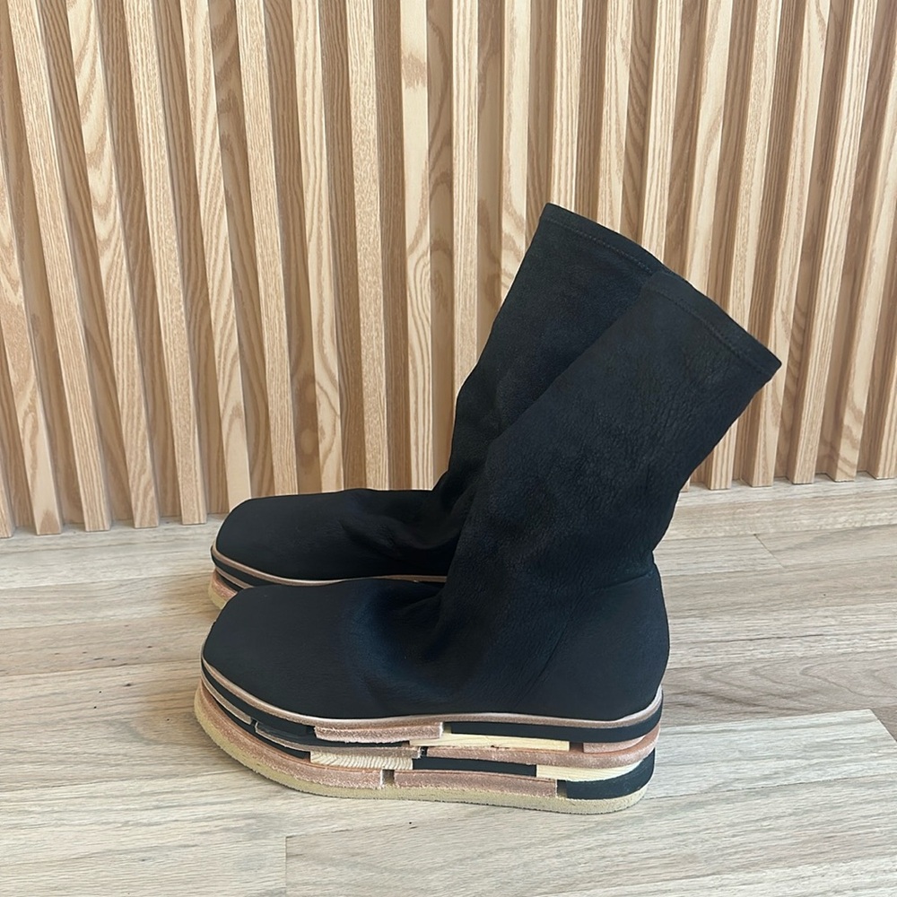 Rick Owens Lego Learher Sock Ankle Peep Toe Boots New with Box